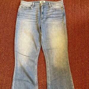 PAIGE CLAUDINE Raw Hem Flared Jeans